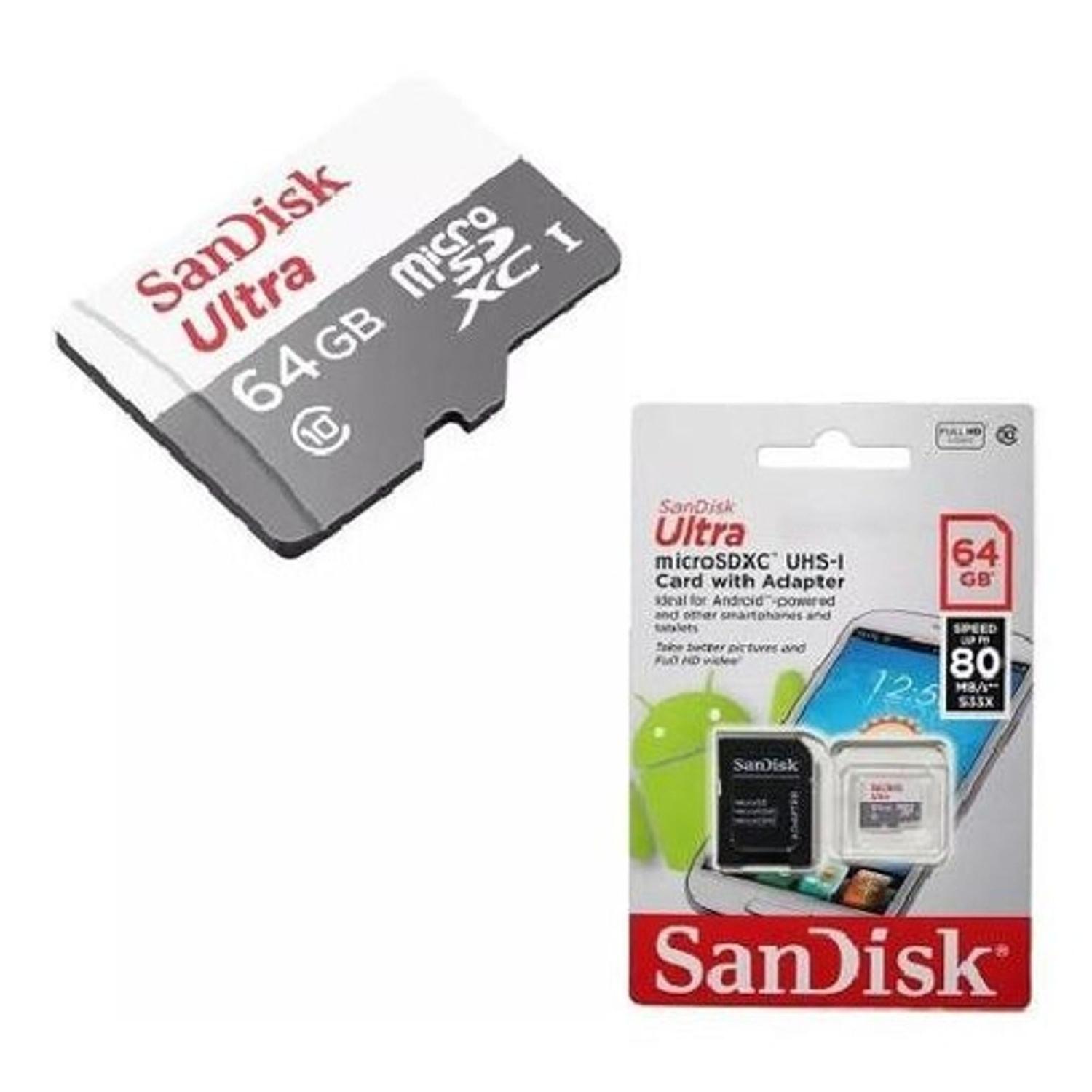 Microsdxc Sandisk Micro Sd Card 64gb Ultra Plus Cartão De
