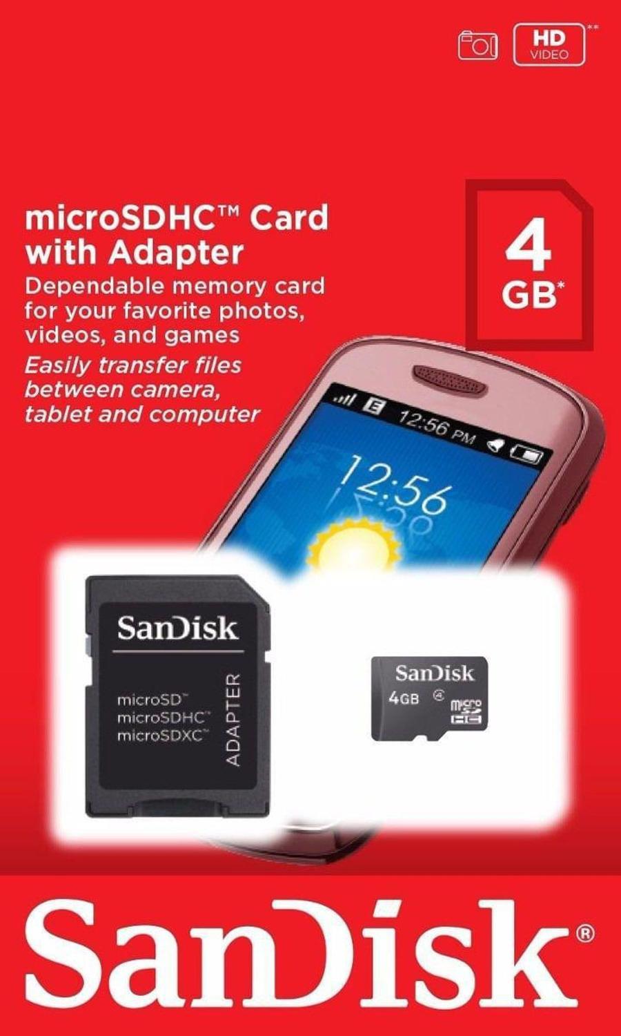 Cartão Memória Sandisk SD 4GB - Armazenamento Magazine Luiza