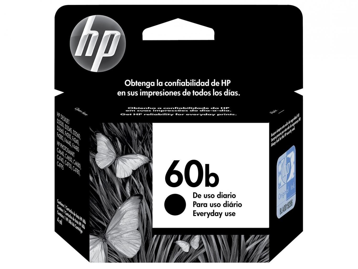 Cartucho de Tinta HP 60B Preto