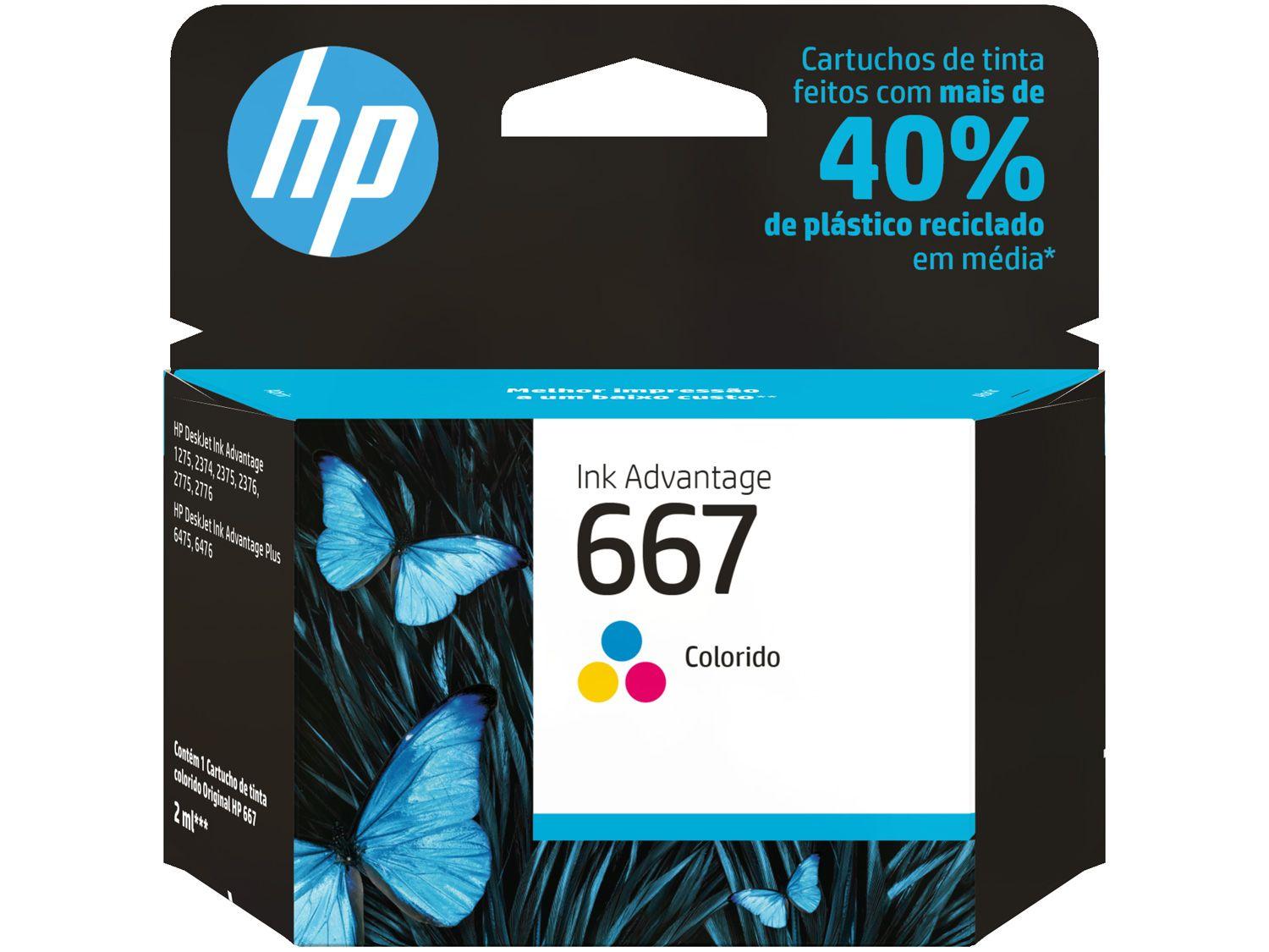 Cartucho de Tinta HP 667 Colorido Original