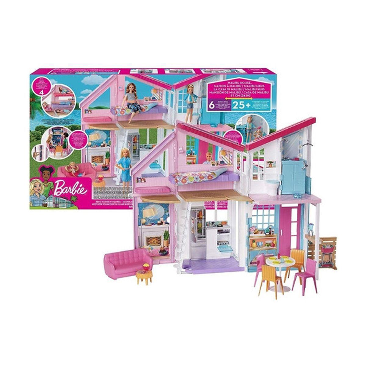 Casa da Barbie Grande Malibu 6 Quartos Mobiliada Mattel - Casinha de Boneca  - Magazine Luiza