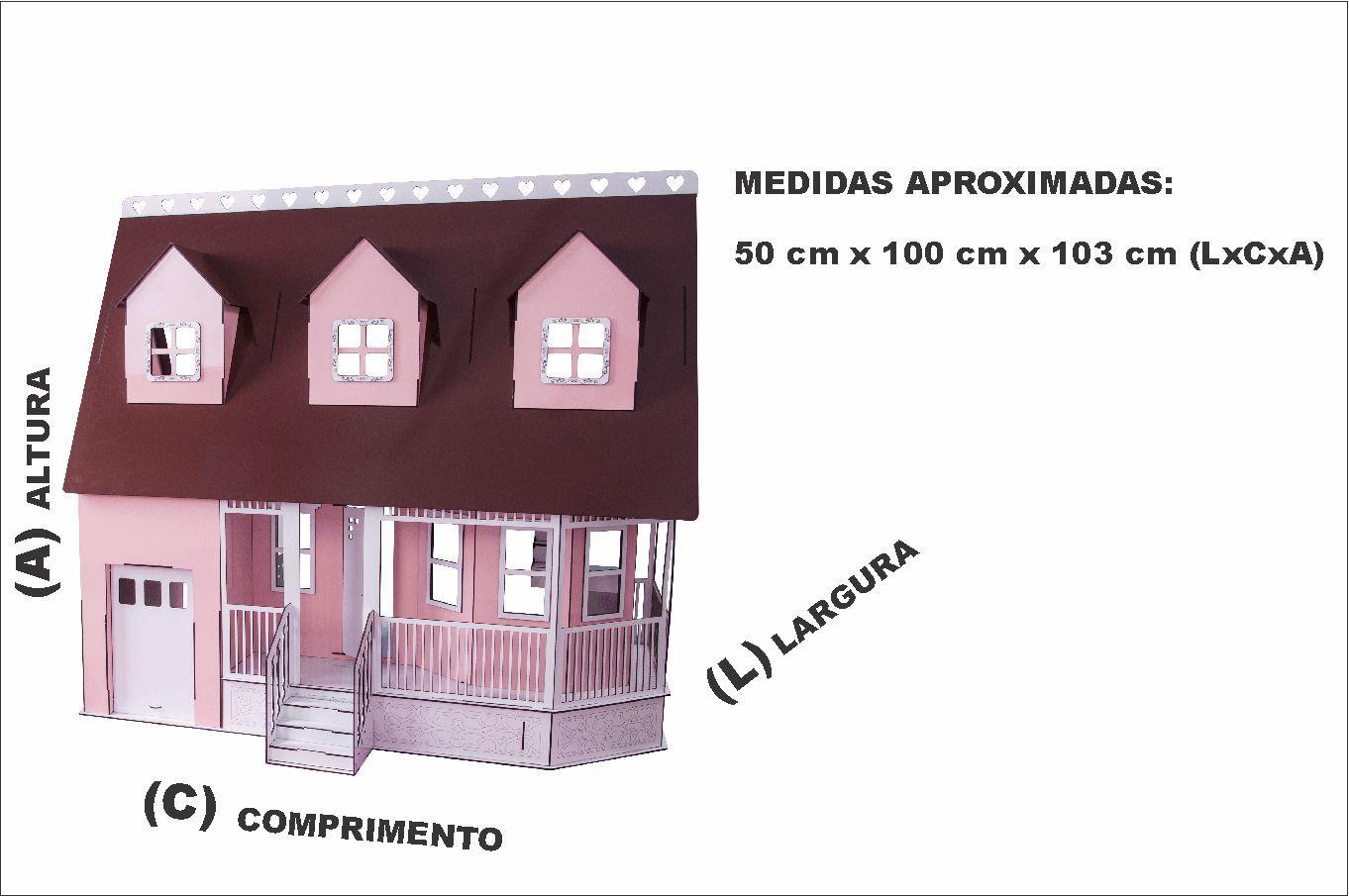 Casinha De Boneca Barbie Mdf Pintada Adesivada + 43 Móveis cru, Magalu  Empresas