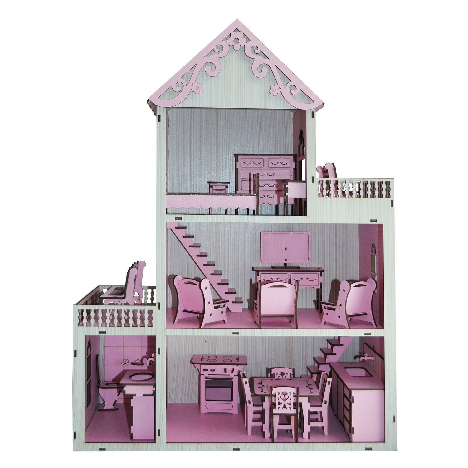 Casa madeira branca da barbie