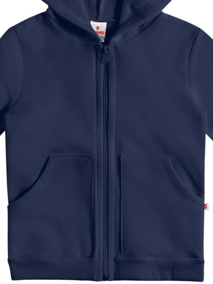 navy zip through school moletom com capuz