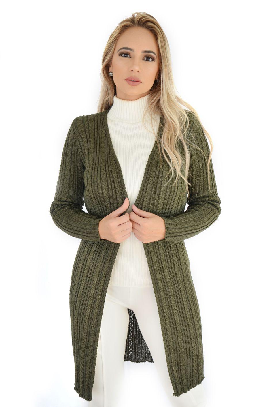 casaco canelado feminino