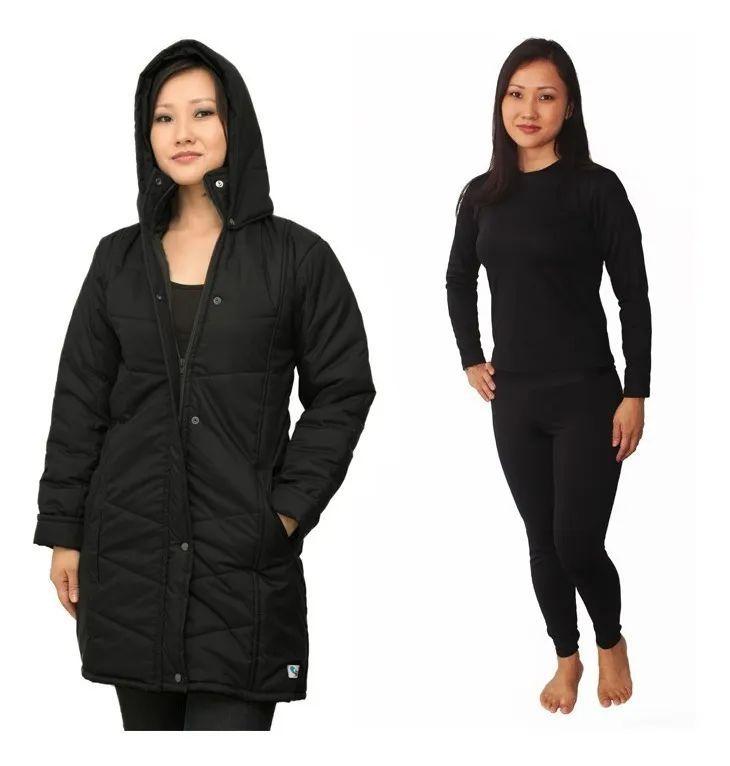 Casaco feminino Impermeável Plus Size Calça Térmica segunda pele