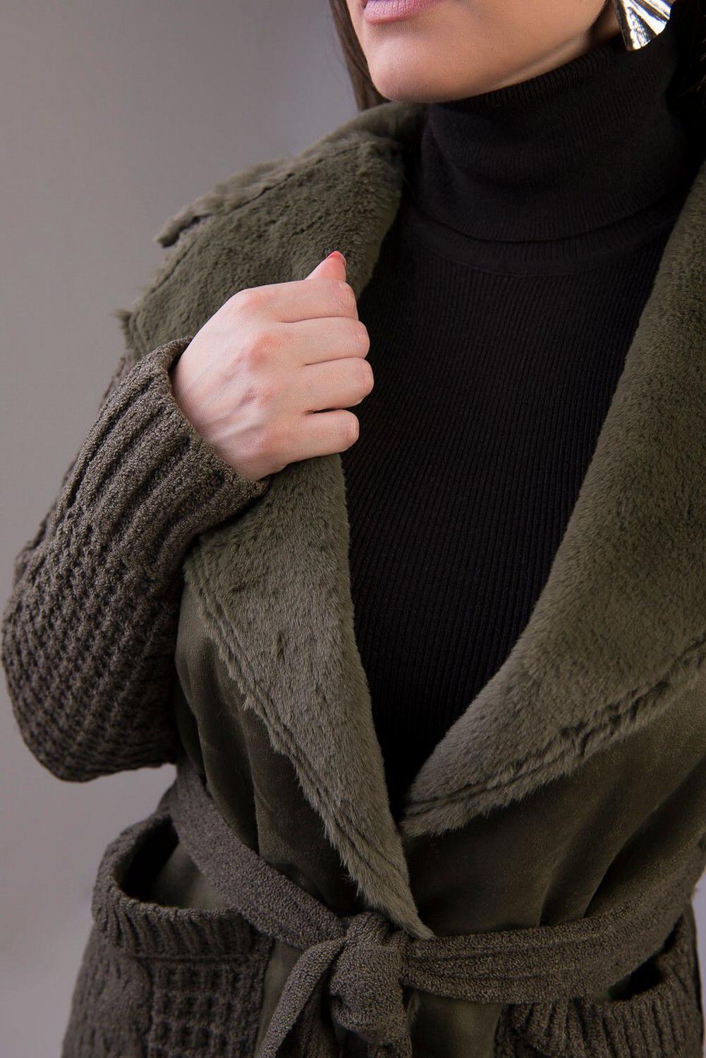 Tricô Casaco Suede Feminino Casaco MARAVILHOSO De Tricô E Suede