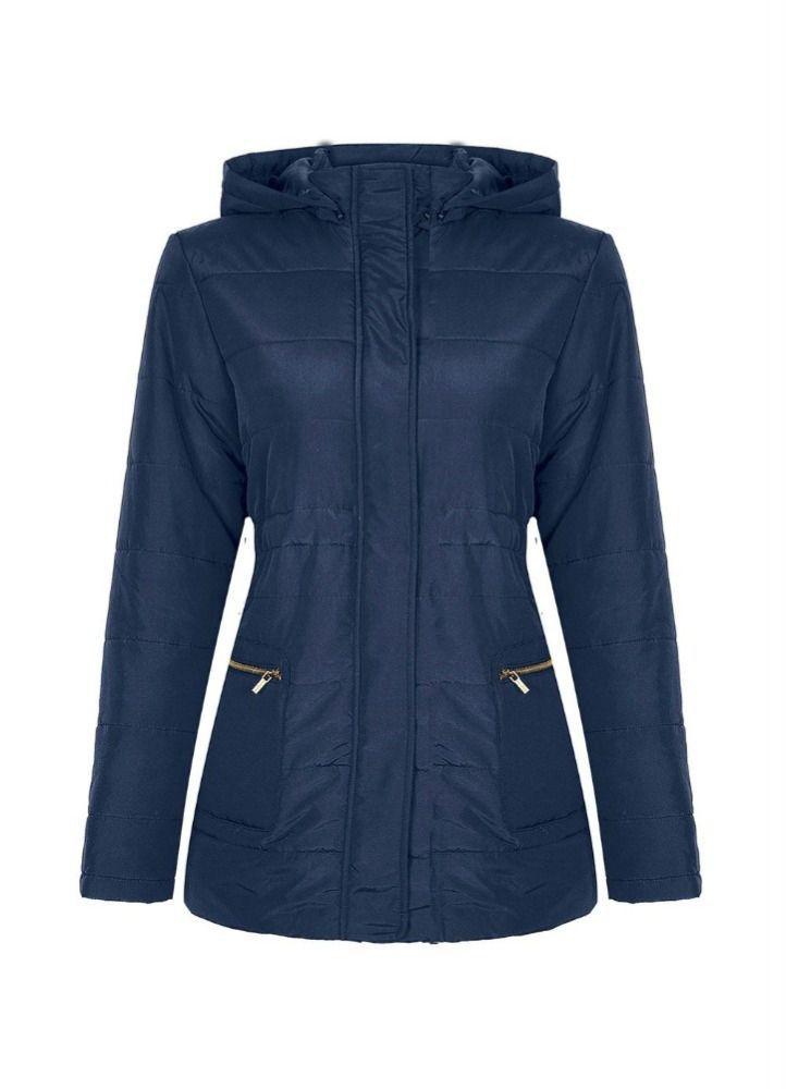 parka feminina com capuz preta