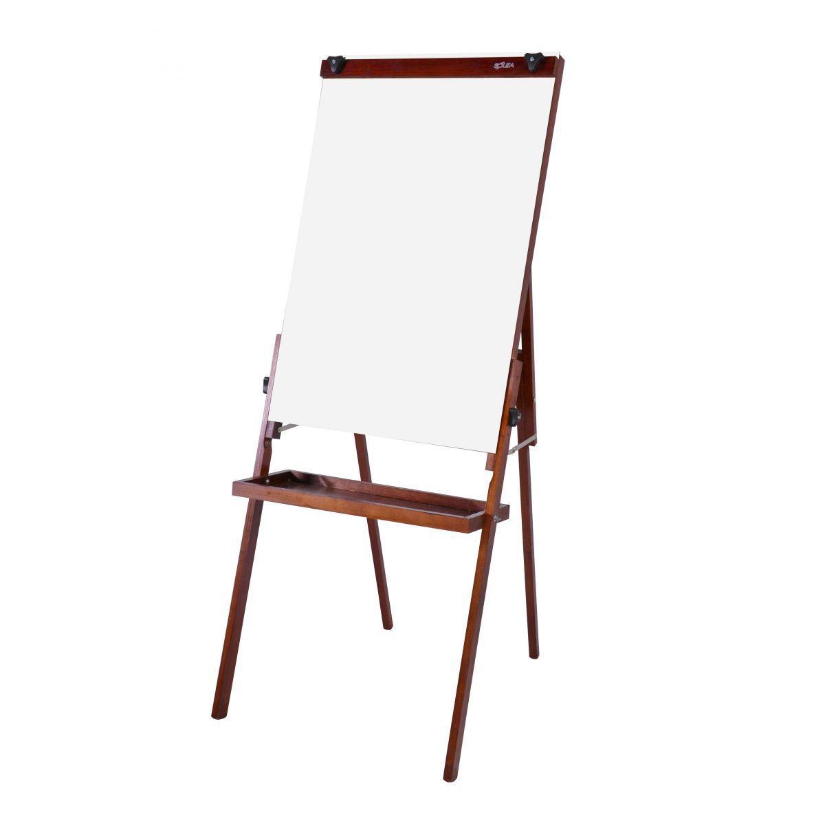 Cavalete Flip Chart Porta Bloco Compacto Quadro Branco Madeira Mogno