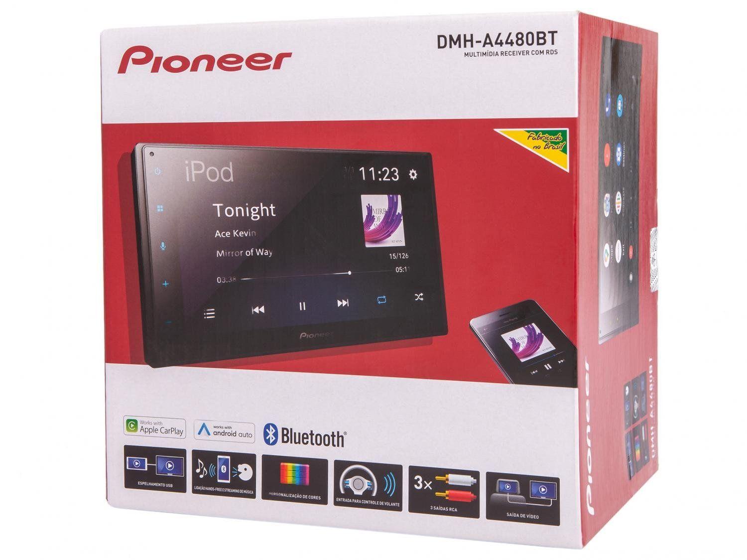 Central Multimídia Pioneer 2 DIN Bluetooth 6,8”
