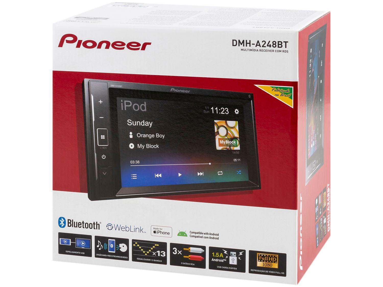 Central Multimídia Pioneer DMH-A248BT Bluetooth