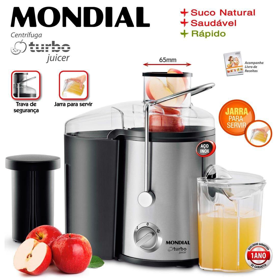 Centrífuga de fruta Turbo Juicer Mondial Centrífuga de Frutas