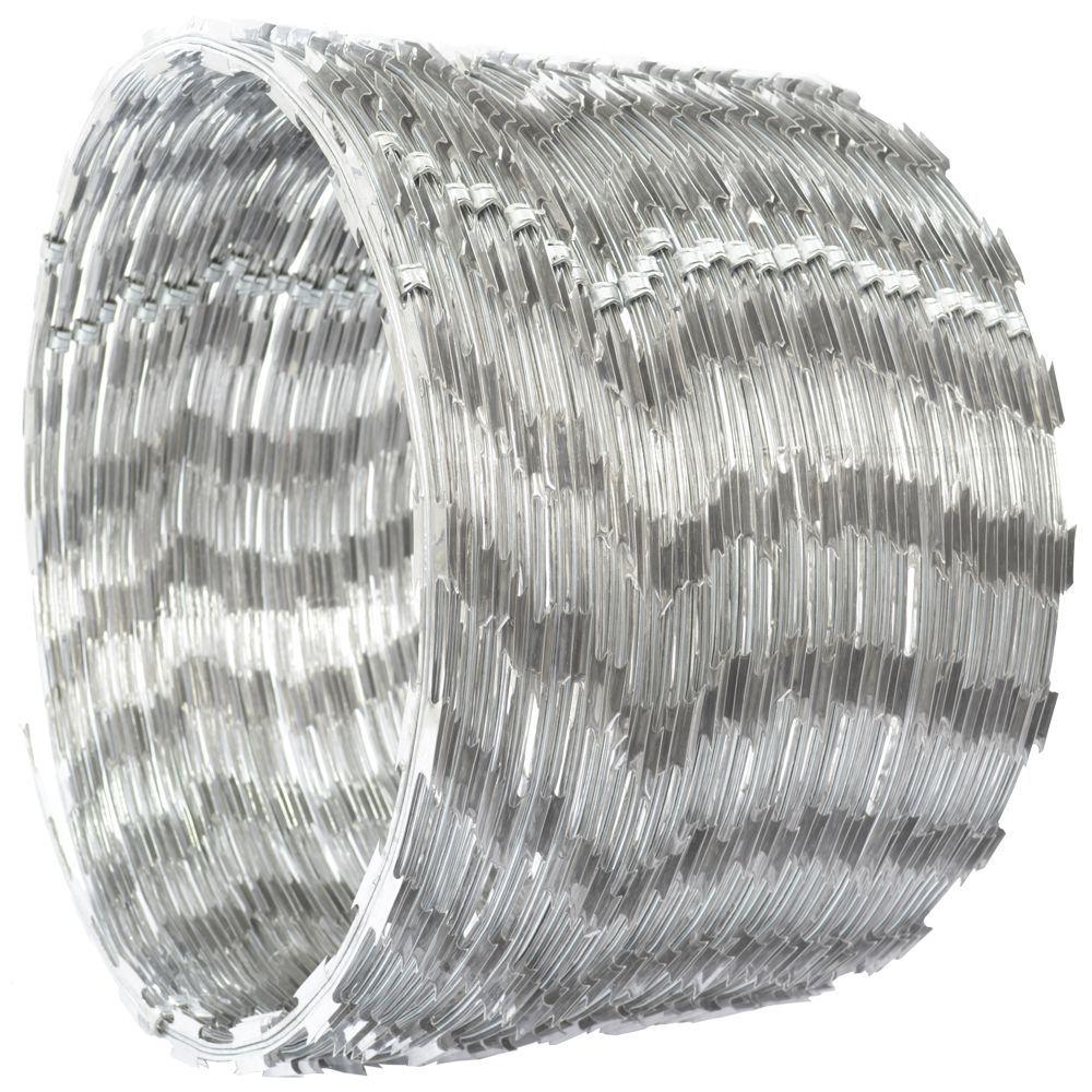 Cerca concertina dupla inox 45cm caixa para 8 metros com kit de Instalação (56 Voltas) HF