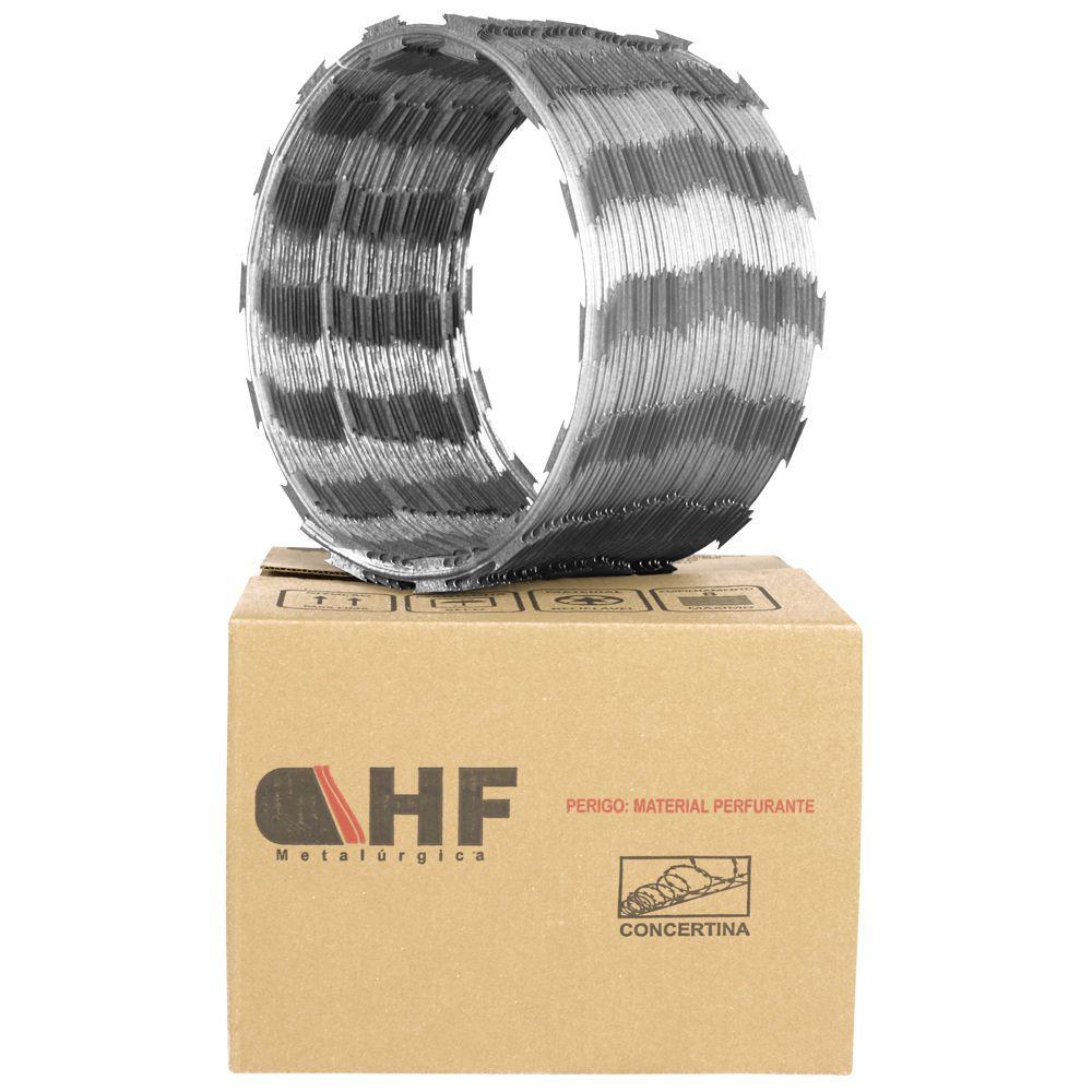 Cerca concertina simples galvanizada 45cm caixa para 10 metros com kit