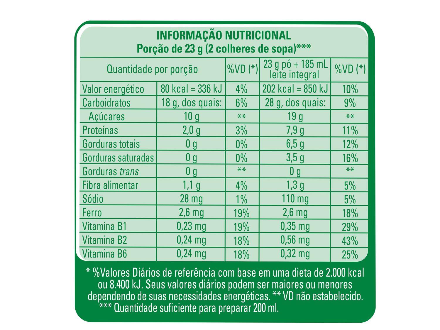 Cereal Matinal Vitamina de Maçã Banana e Mamão
