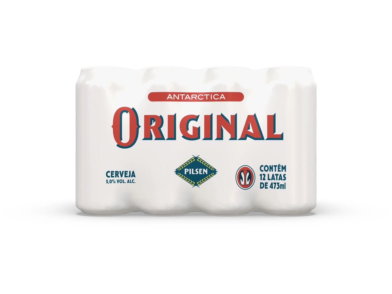 Cerveja Antarctica Original 12 Unidades Lata 473ml