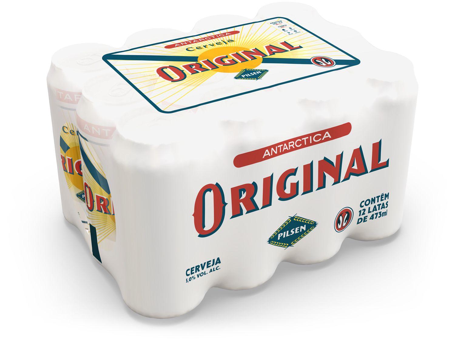 Cerveja Antarctica Original 12 Unidades Lata 473ml