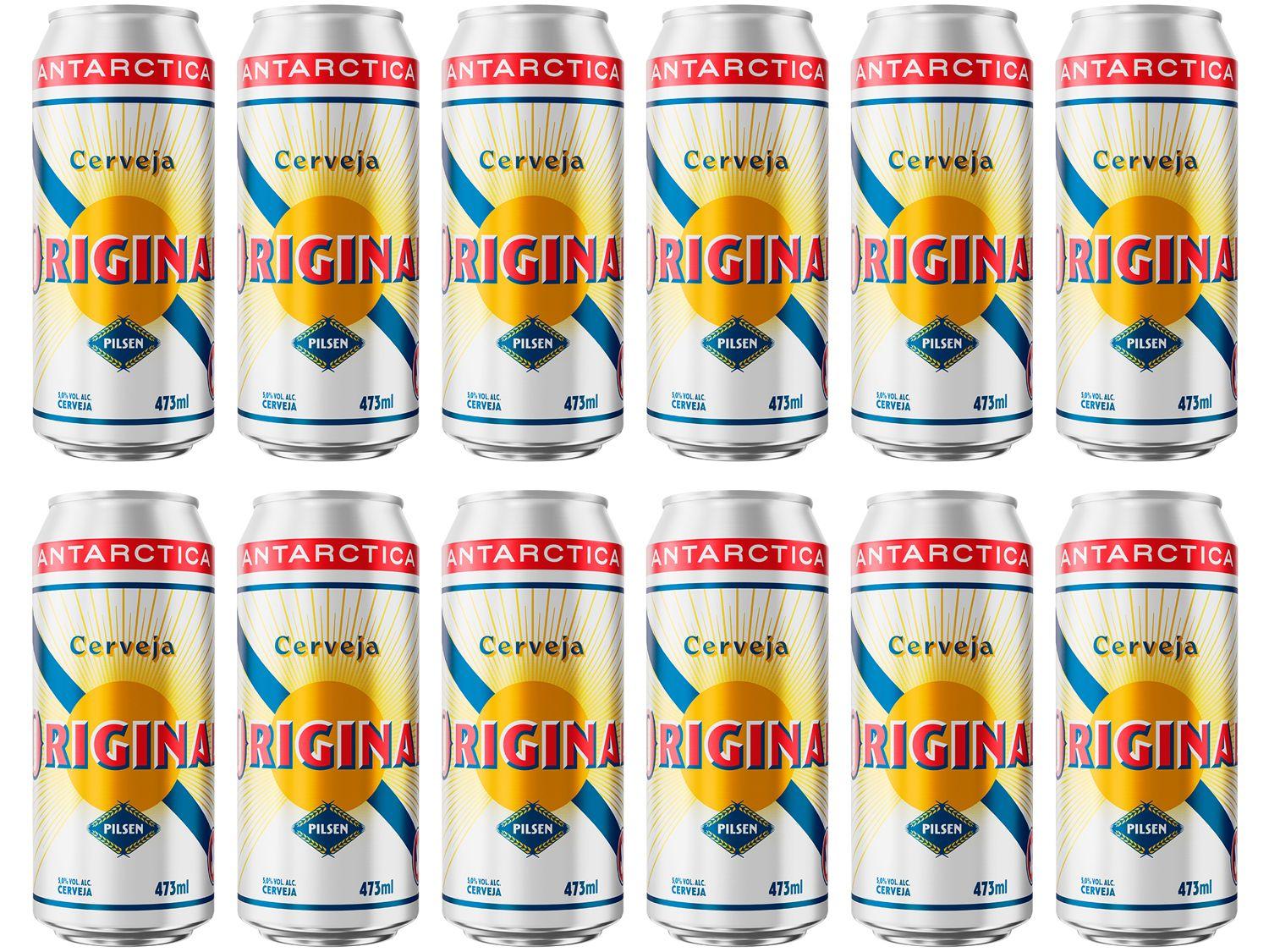 Cerveja Antarctica Original 12 Unidades Lata 473ml