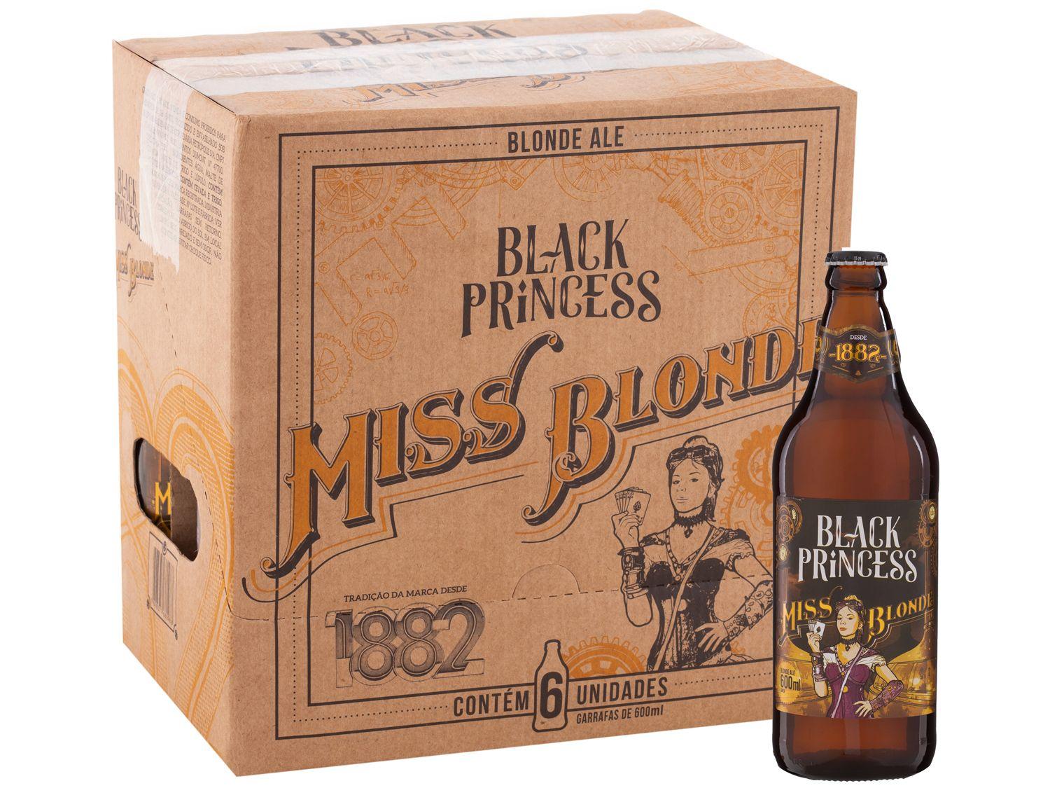 Cerveja Black Princess Miss Blonde Blond Ale 6 Unidades Garrafa 600ml