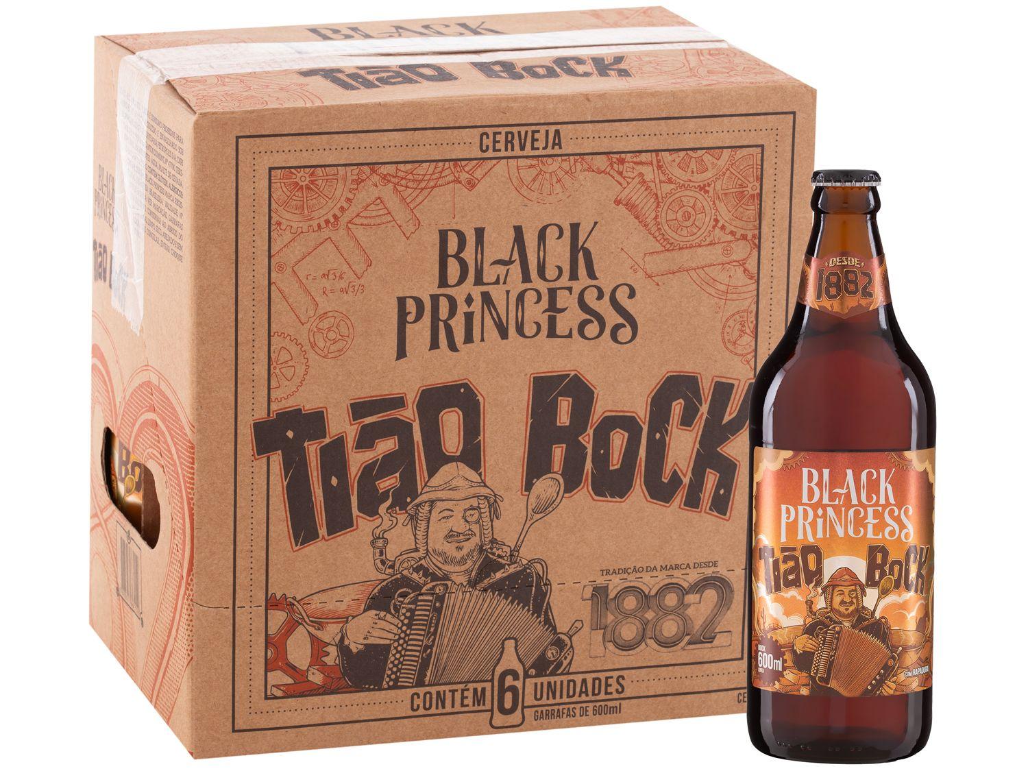 Cerveja Black Princess Tião Bock Escura 6 Unidades Garrafa 600ml