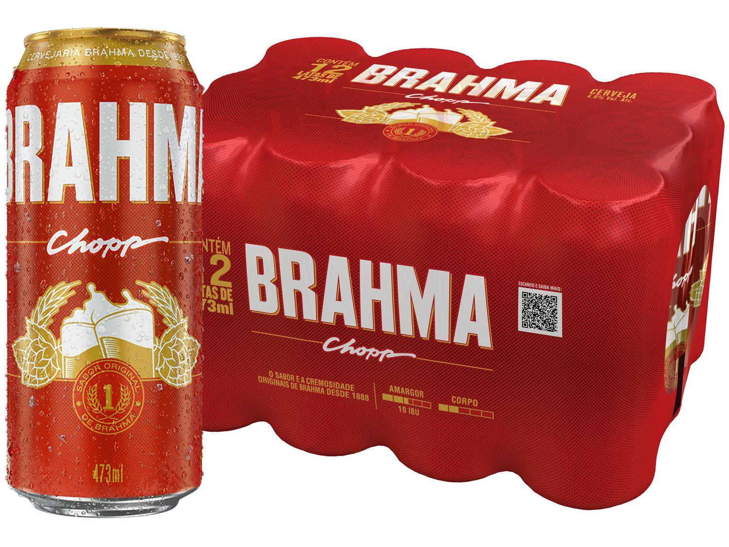 Cerveja Brahma Chopp 12 Unidades Lata 473ml