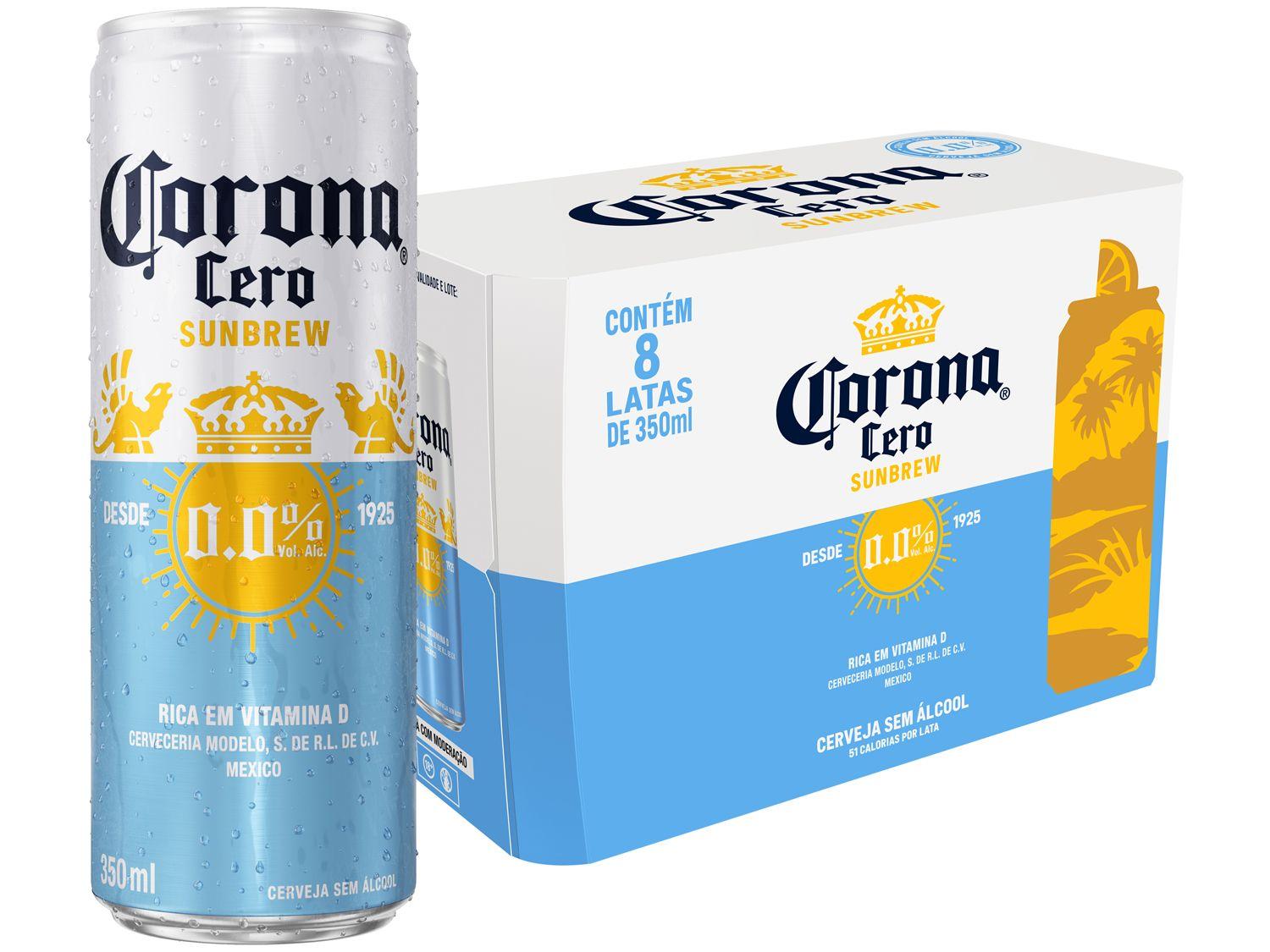 Cerveja Corona Cero Sem Álcool 8 Unidades 350ml