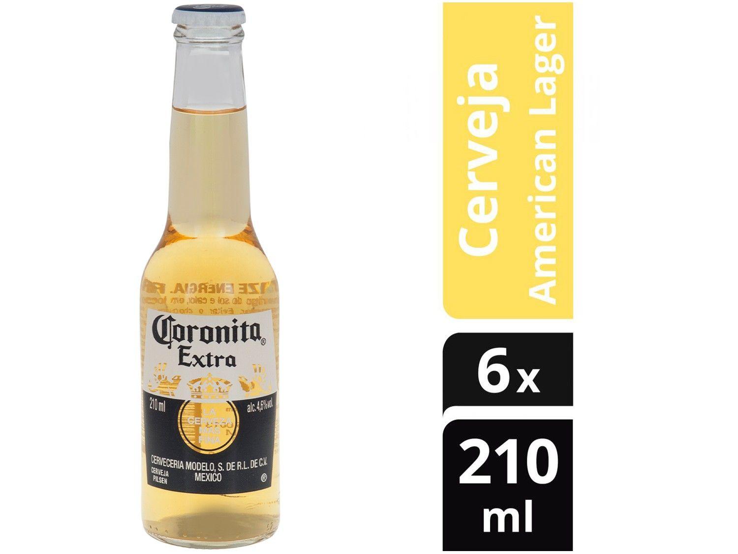 Cerveja Corona Coronita Extra Lager 6 Unidades - 210ml