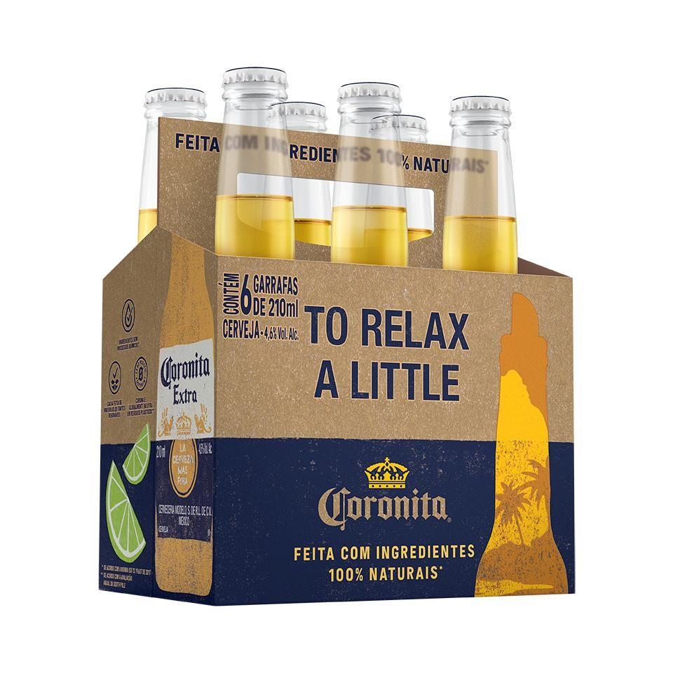 Cerveja Corona Coronita Extra Lager 6 Unidades - 210ml