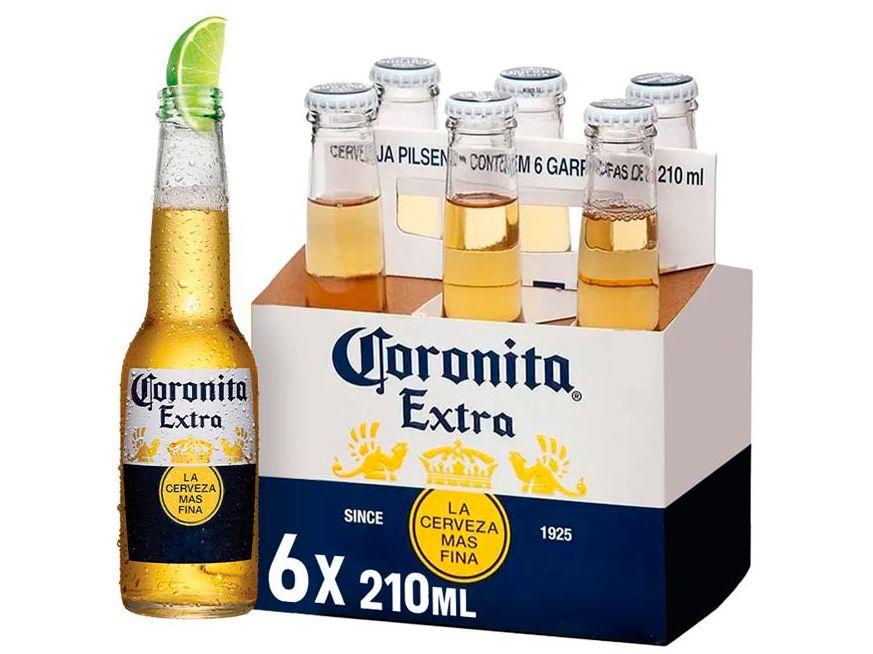 Cerveja Corona Coronita Extra Lager 6 Unidades - 210ml