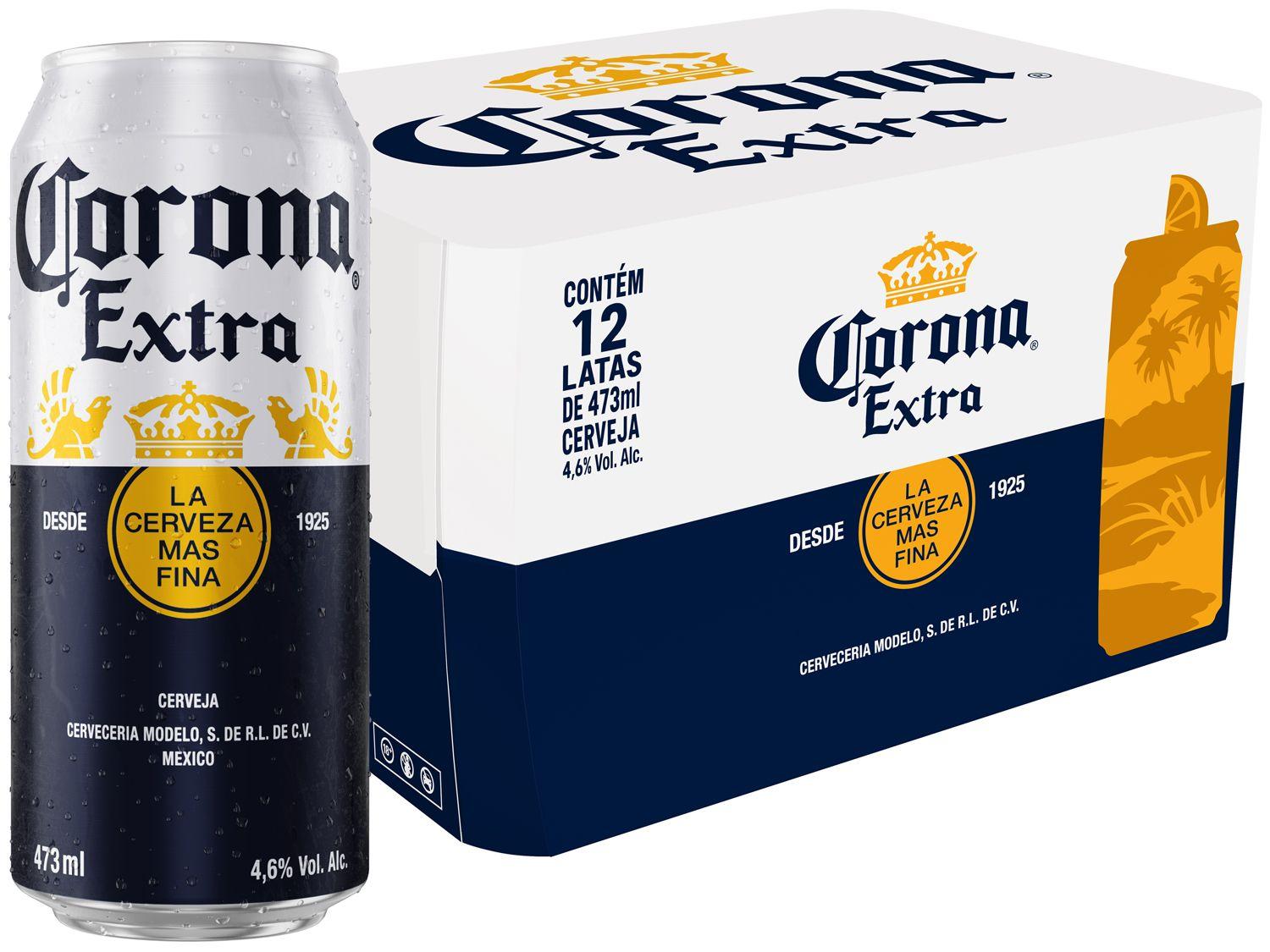 Cerveja Corona Extra 12 Unidades Lata 473ml