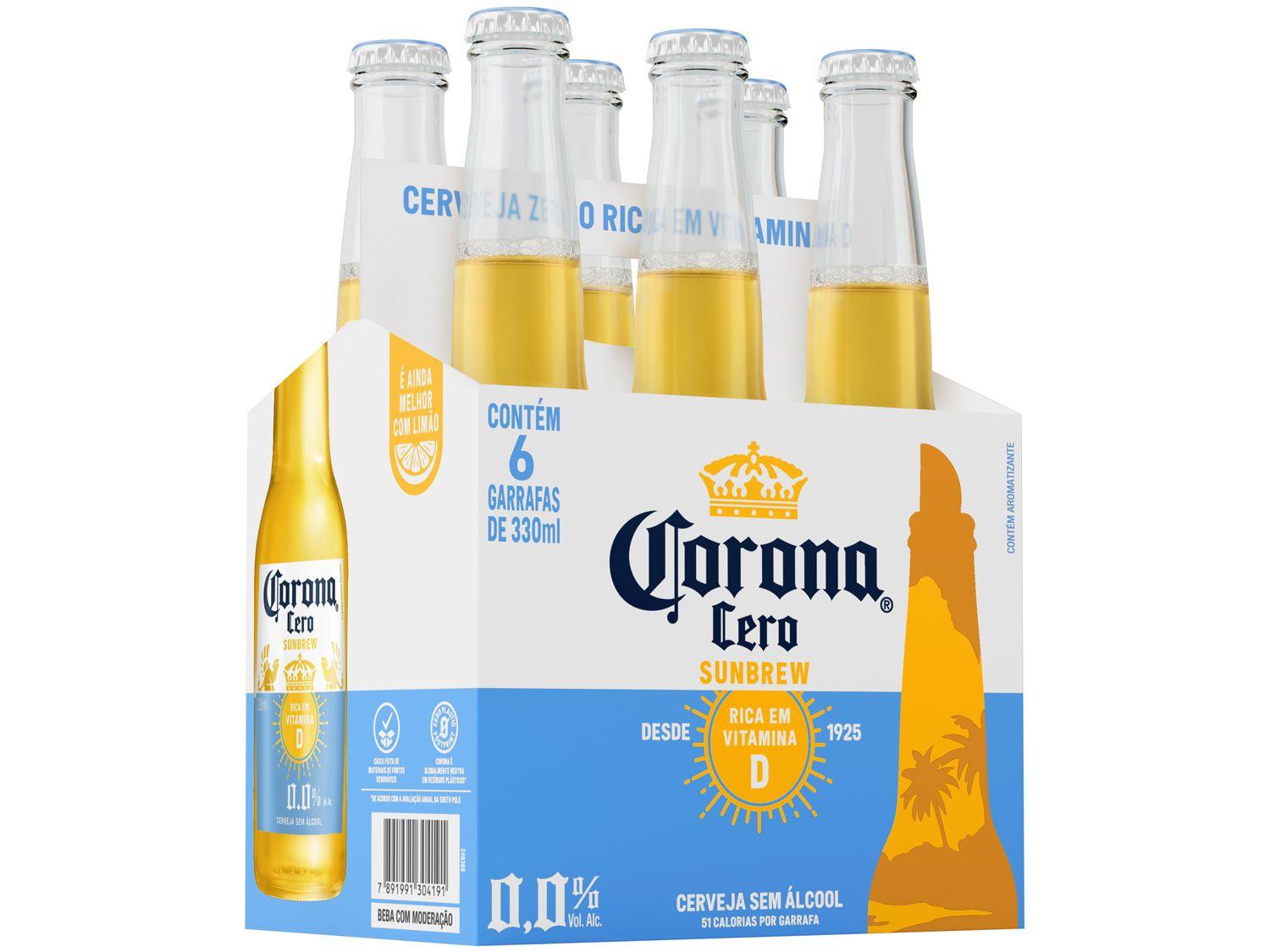 Cerveja Corona Sunbrew Cero sem Álcool 6 Unidades 330ml