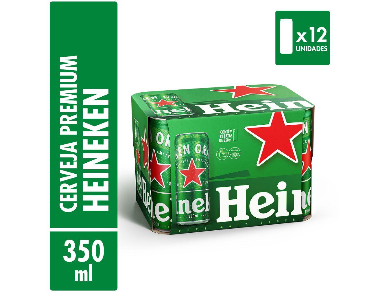 Cerveja Heineken Lata 350ml 12 Unidades