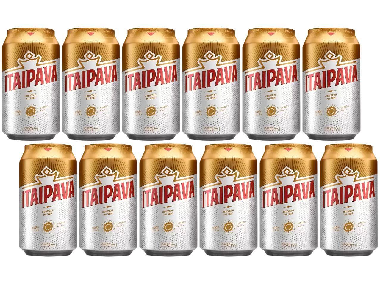 Cerveja Itaipava Pilsen Puro Malte 12 Unidades Lata 350ml