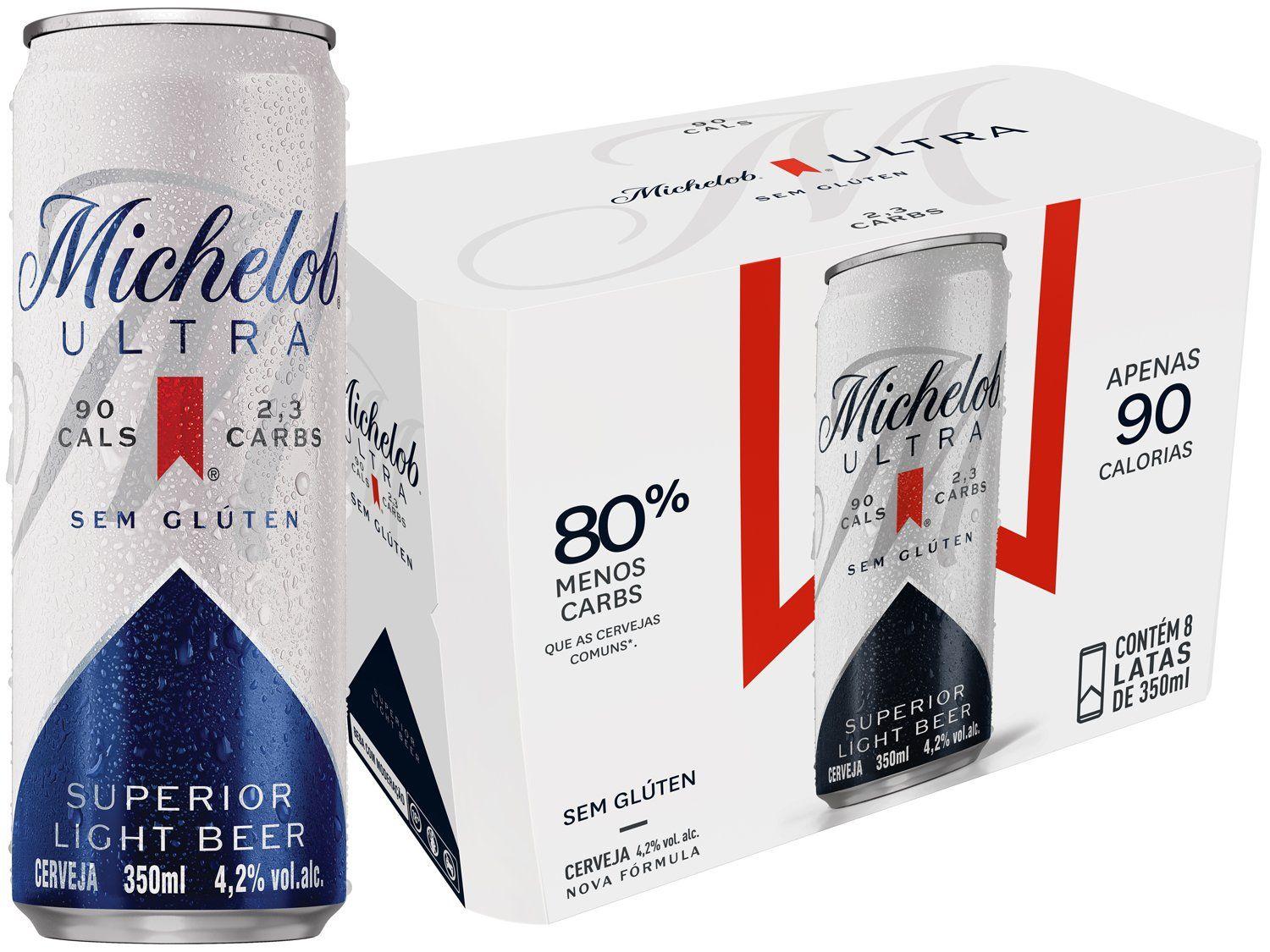 Cerveja Michelob Ultra Superior Light Beer 8 Unidades Lata 350ml