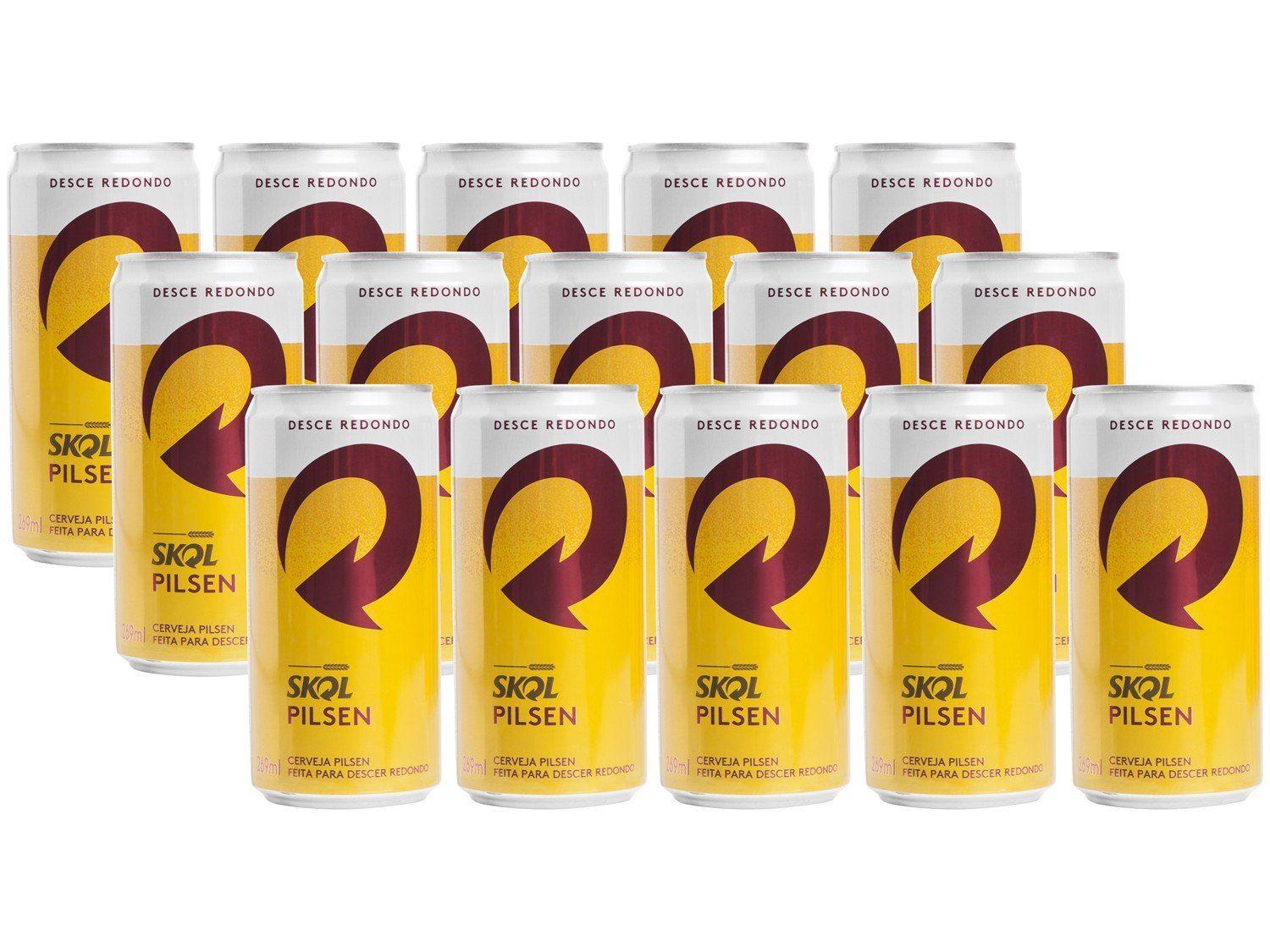 Cerveja Pack Skol Pilsen 269ml - 15 Unidades