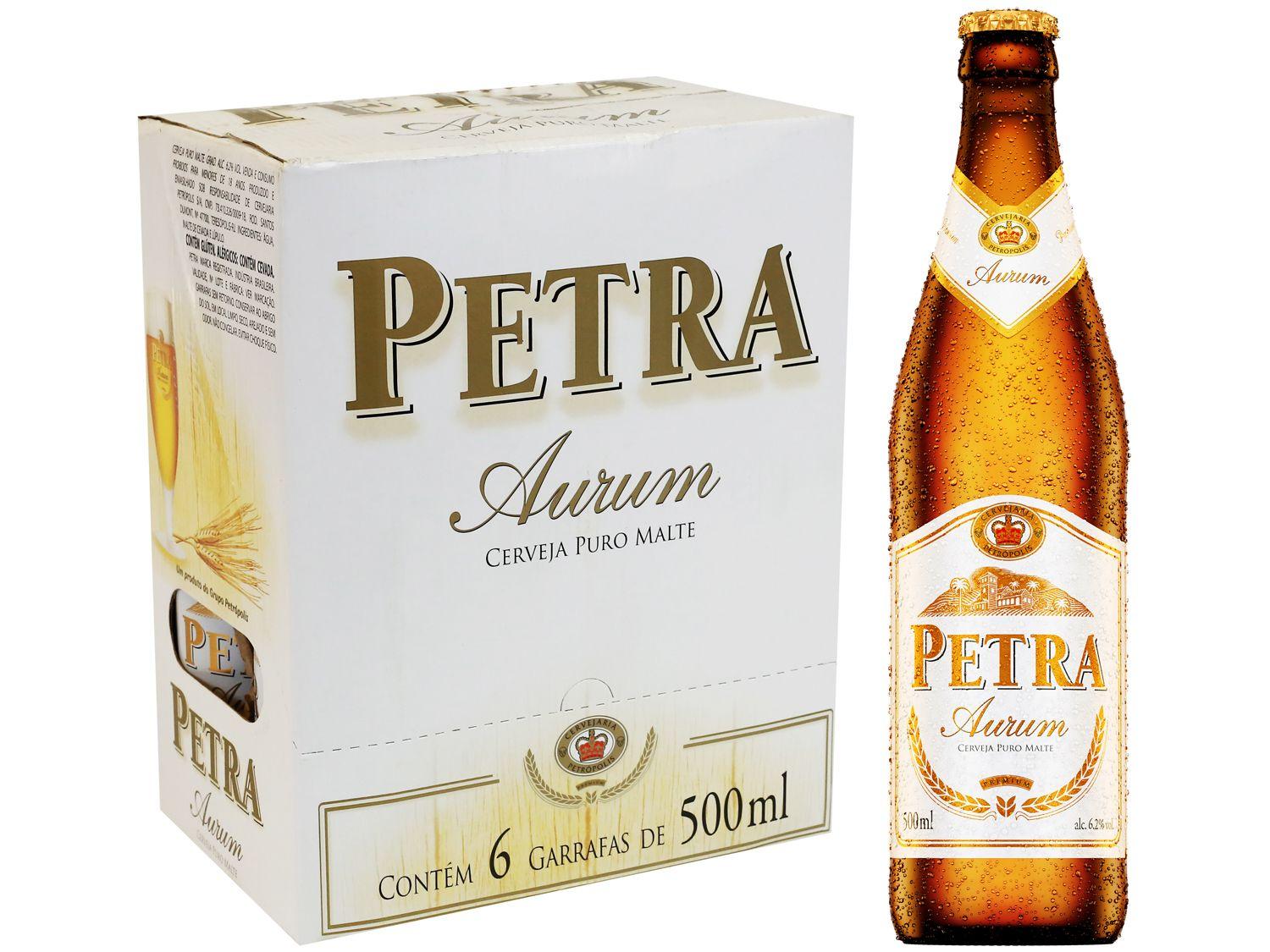 Cerveja Petra Aurum Puro Malte 6 Unidades Garrafa 500ml