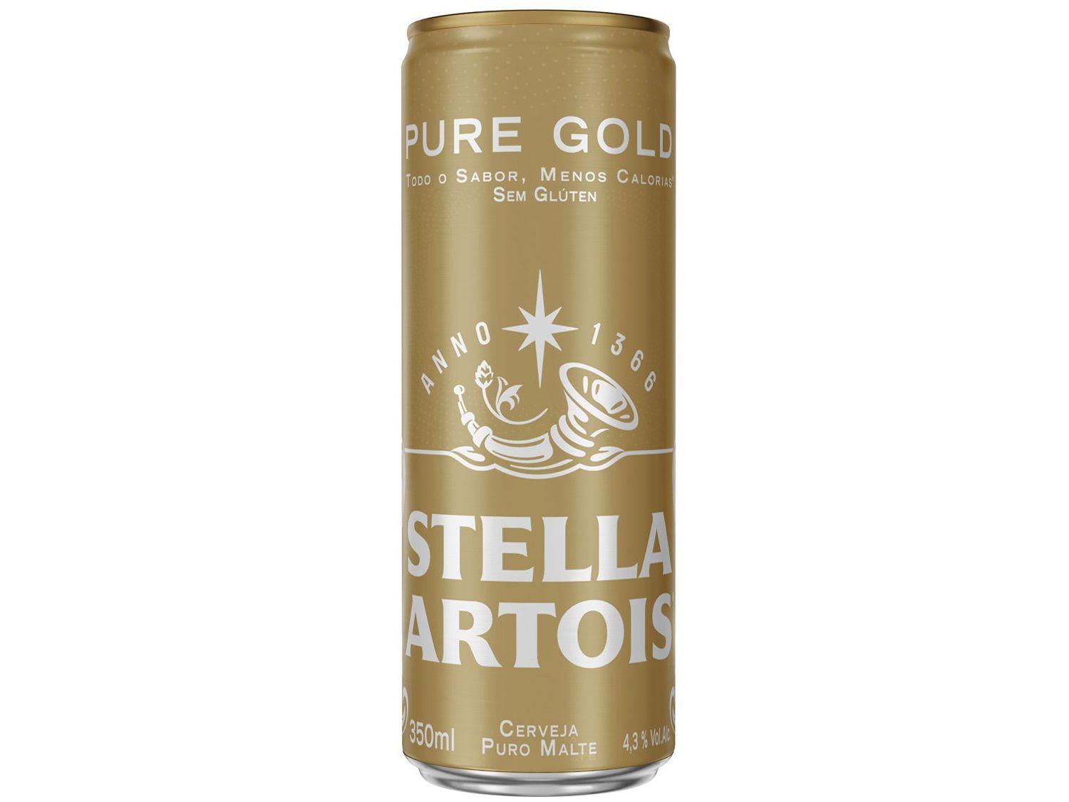 Cerveja Stella Artois Pure Gold Puro Malte 8 Unidades Lata 350ml