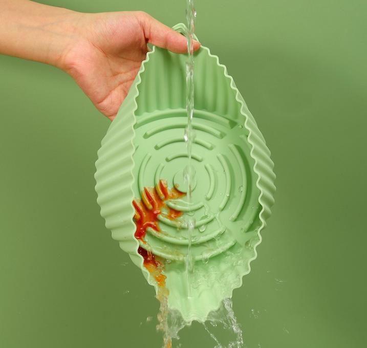 Imagem de Cesta Forro Antiaderente Silicone Fritadeira Air Fryer Azul Cesto Anti Sujeira
