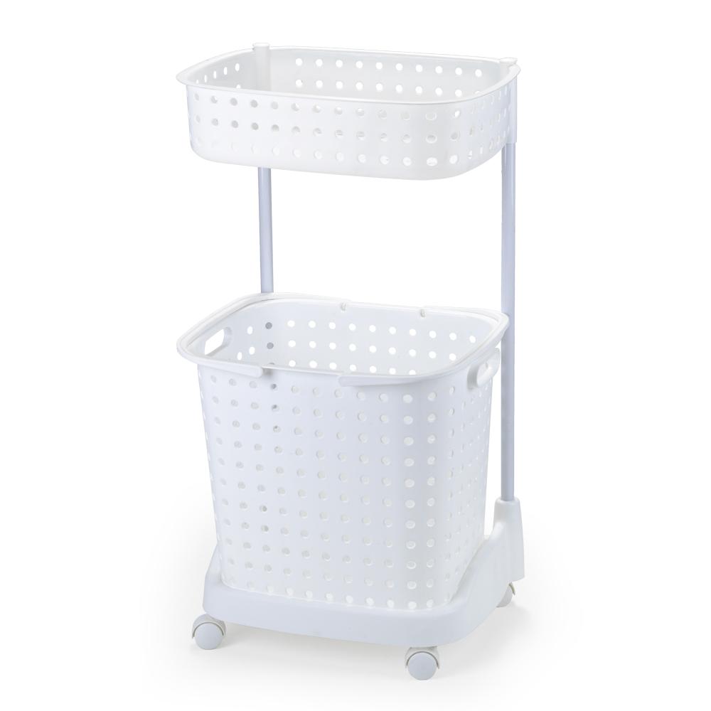 Cesto duplo para lavanderia viena - opcional= branco ou marrom escuro