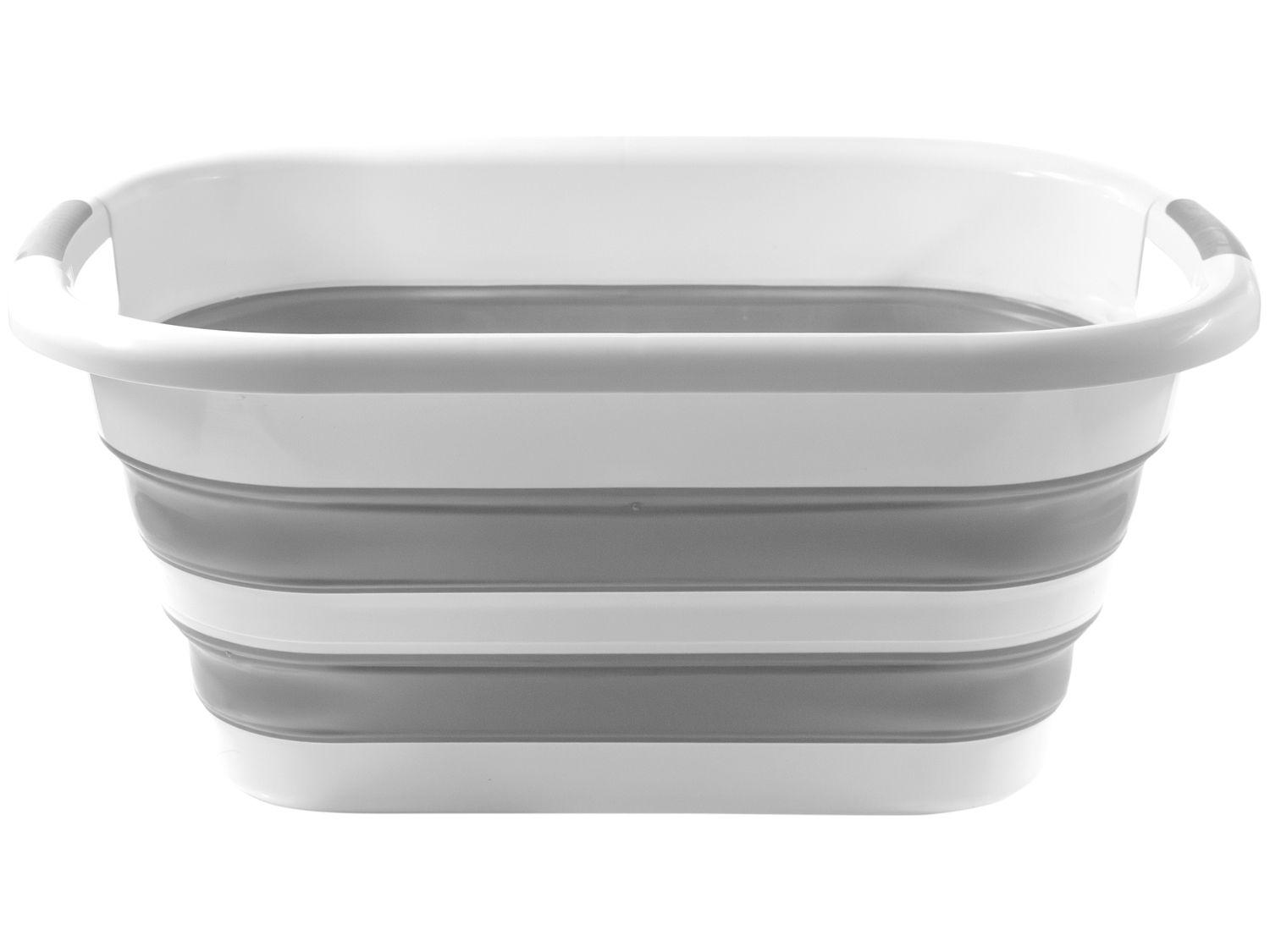 Cesto Organizador Oval 26L Branco e Cinza Powermaid 126033809165