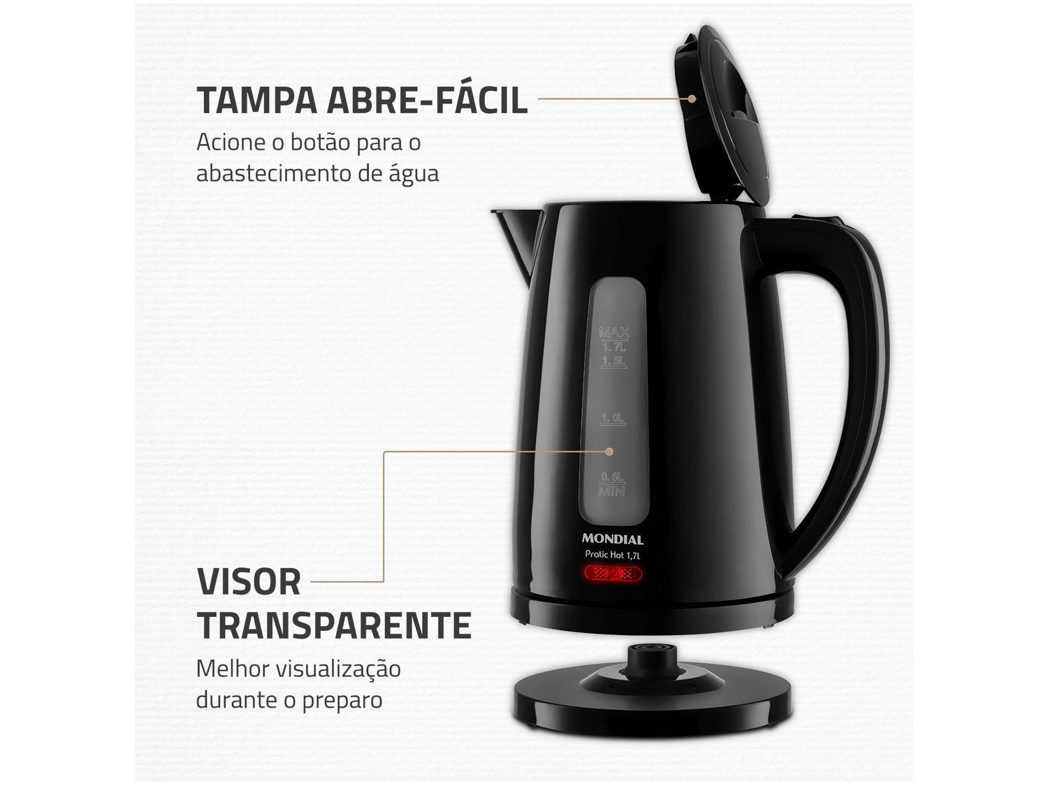 Chaleira Elétrica Mondial Pratic Hot CE-17 Preta 1,7L