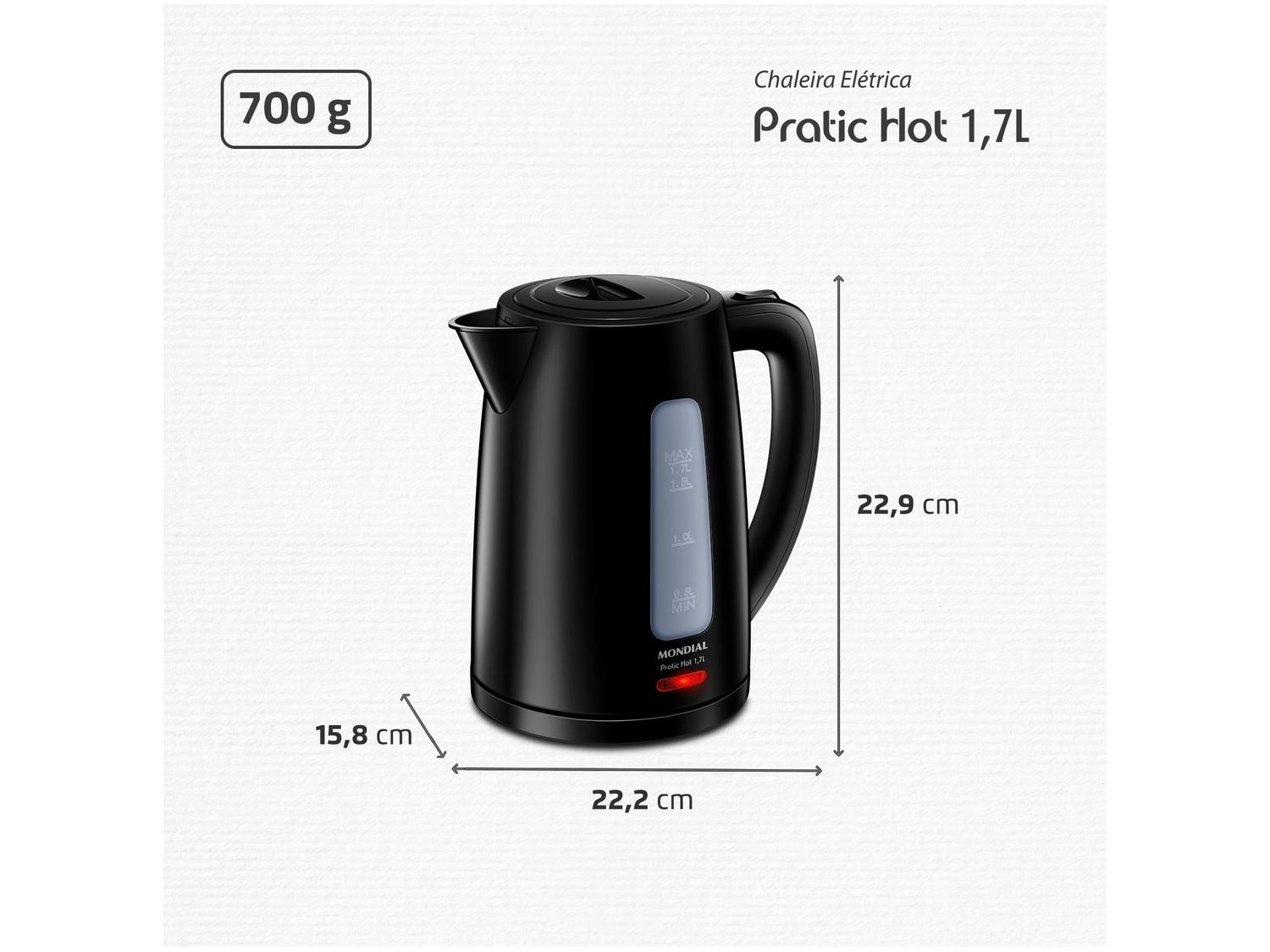 Chaleira Elétrica Mondial Pratic Hot CE-17 Preta 1,7L