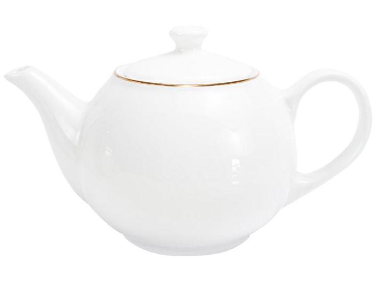 Chaleira Hauskraft de Porcelana Branco e Dourado 900ml Royal