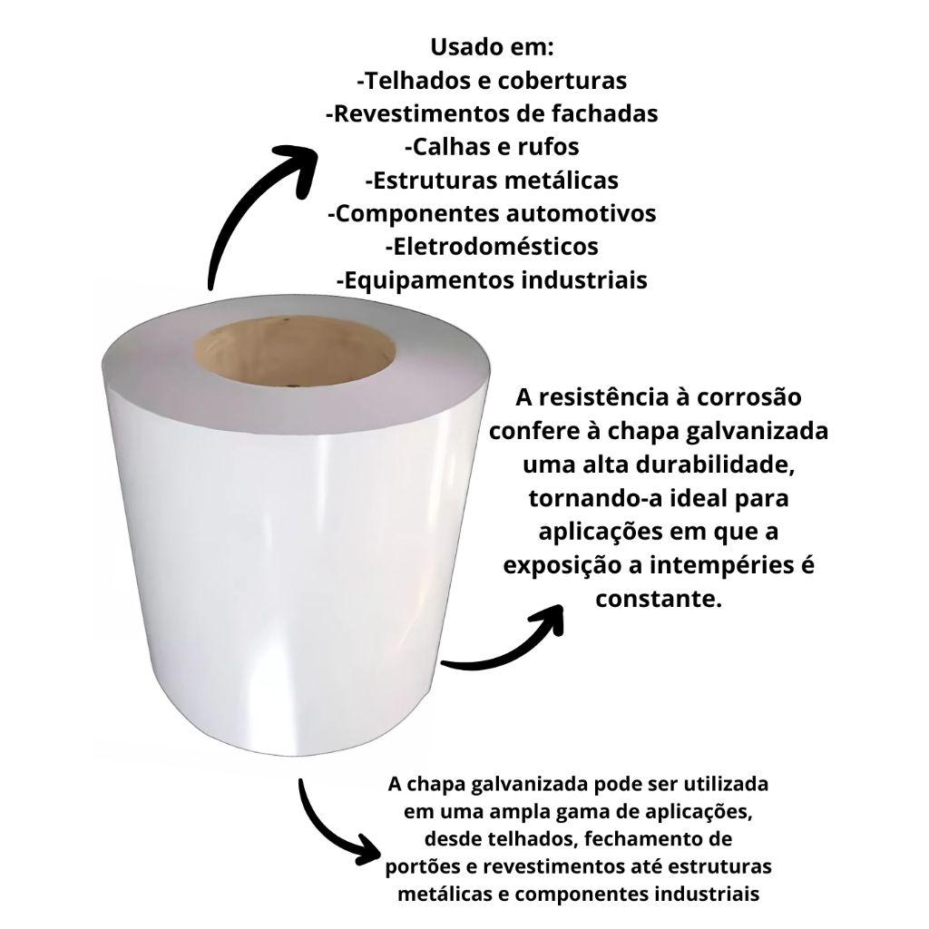 Imagem de Chapa Galvanizada Branca 25cm X 2mts P/ Fechamento De Portão