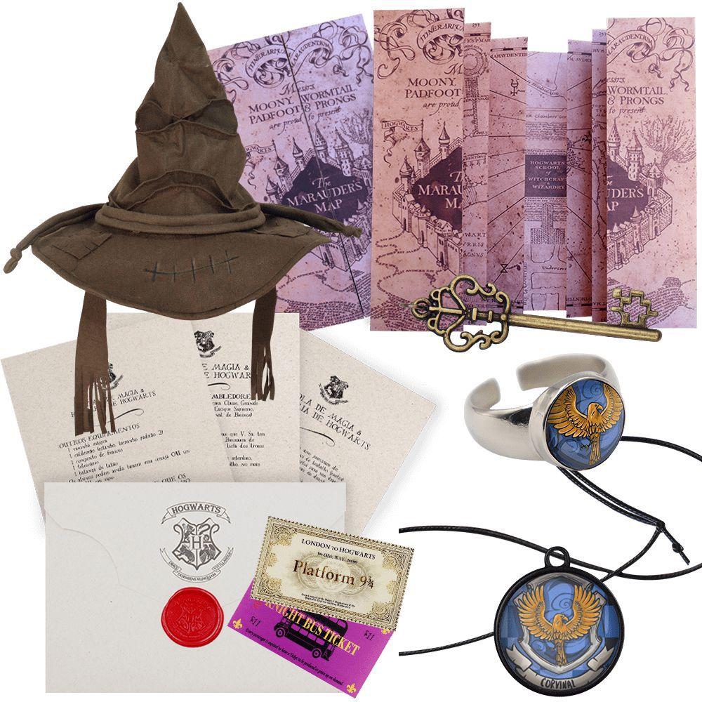 Kit Corvinal: Mapa do Maroto + Carta Aceitação Hogwarts + Colar