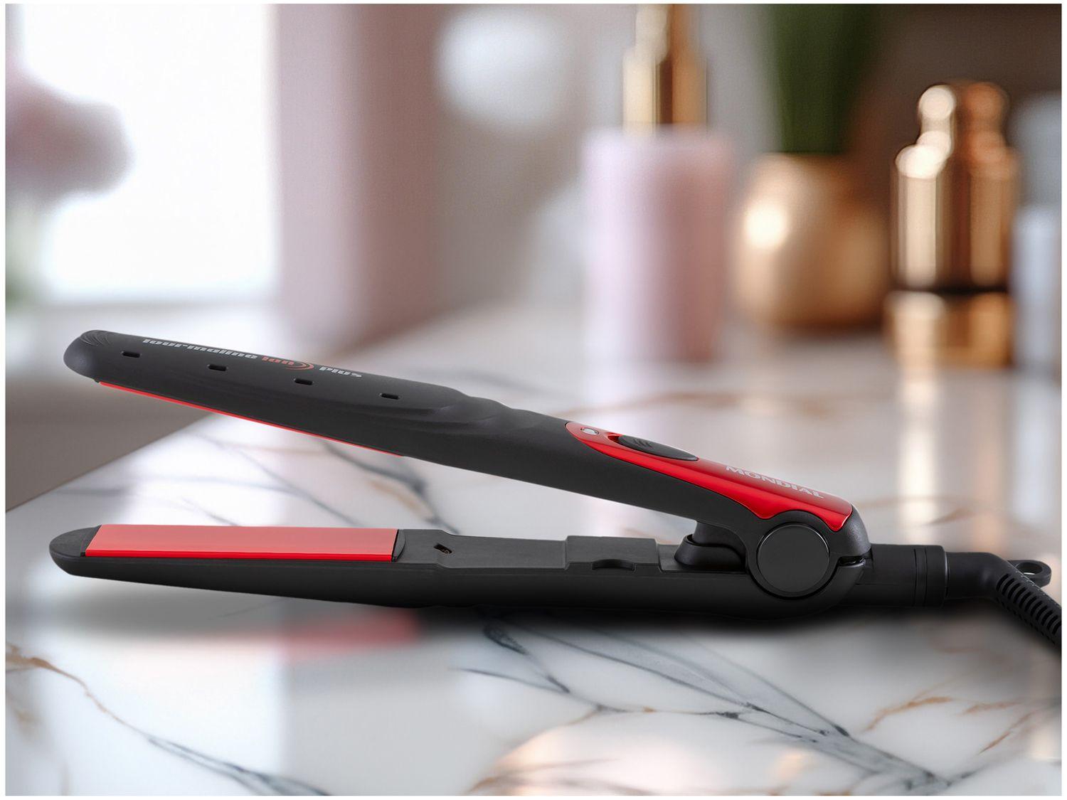 Chapinha/Prancha de Cabelo Mondial Tourmaline Ion Plus P-11 Cerâmica 200ºC