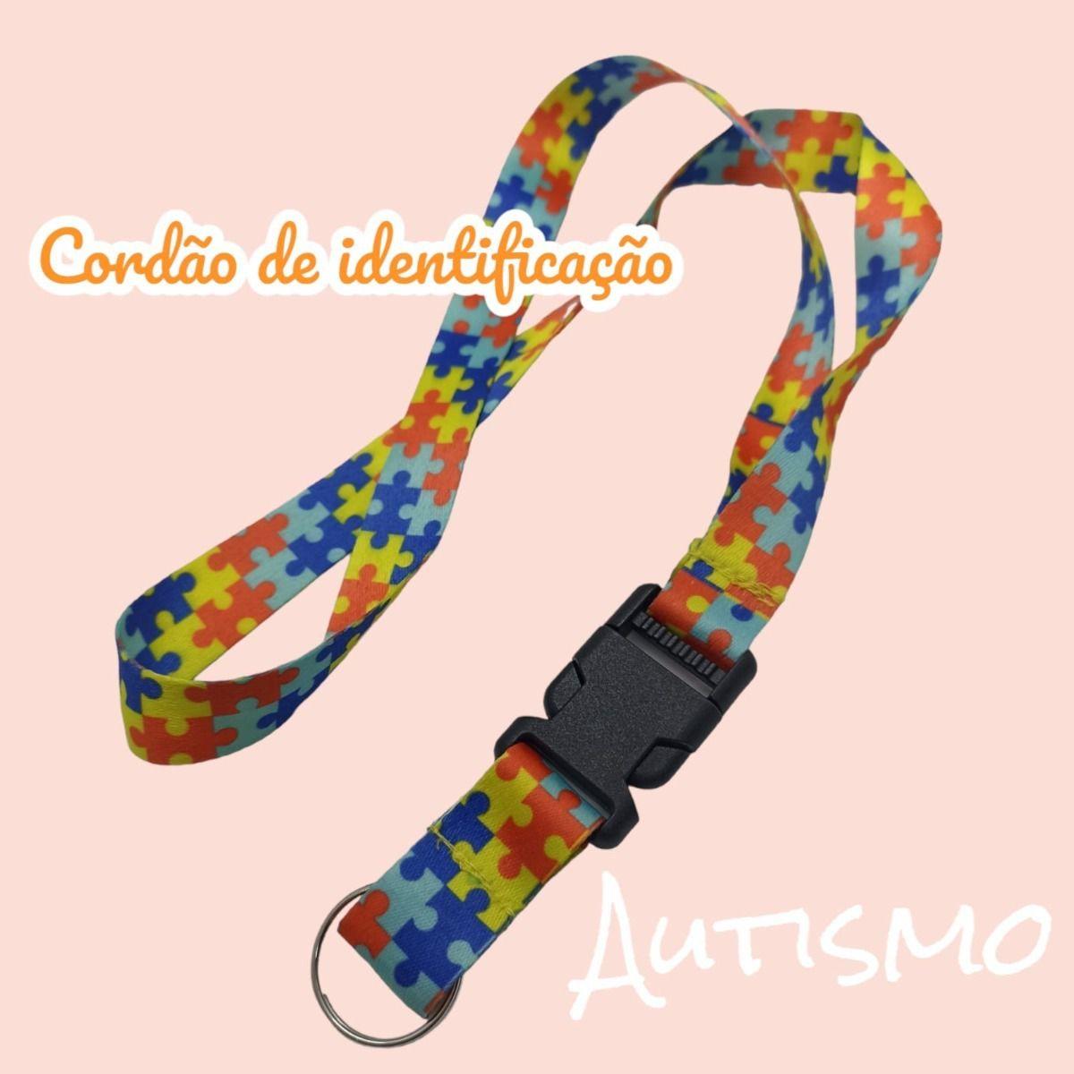 Imagem de Chaveiro Autista Autismo Cordão Moto Pescoço Engate Rápido