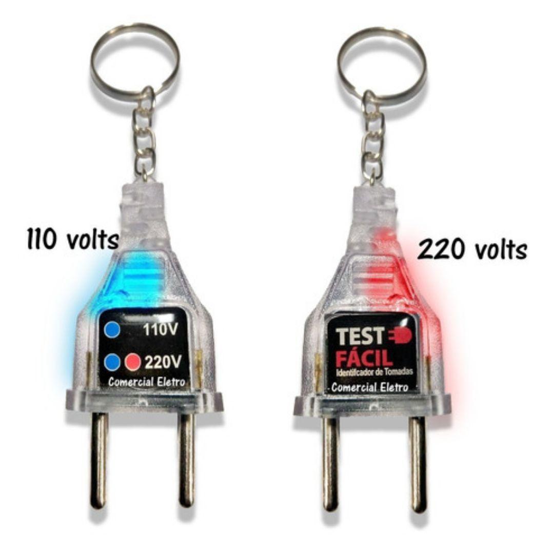 Chaveiro Testador de Tomada Teste Identificar Tensão Voltagem 110/220v ...