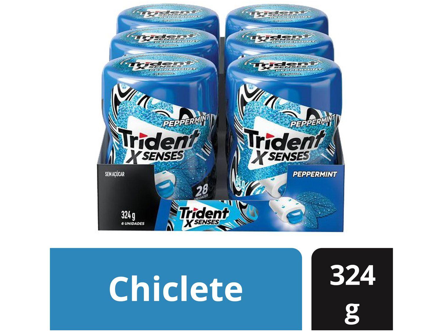 Chiclete Trident XSenses Hortelã Sem Açúcar Display com 6 Unidades de 54g