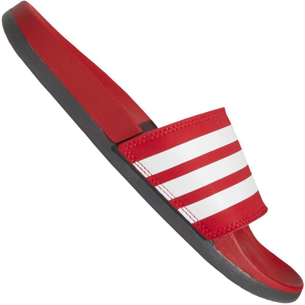 chinelo adilette cloudfoam plus stripes